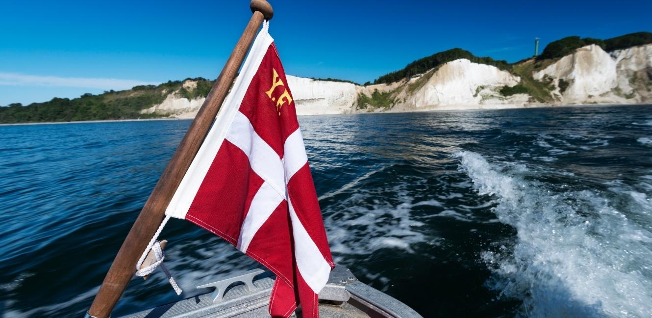 Dannebrog foran Møns Klint