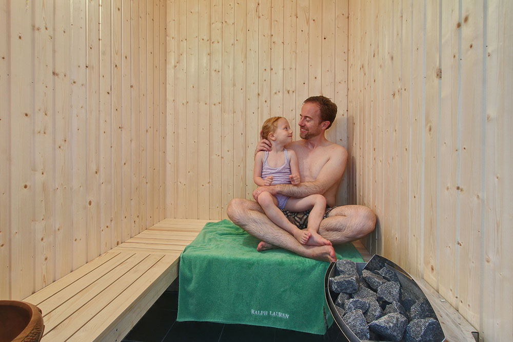 Underbart att koppla av i bastun..