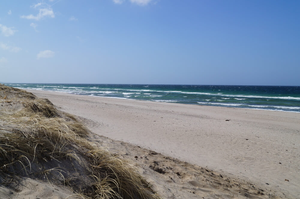 Stranden i närheten av lyxhus 323.