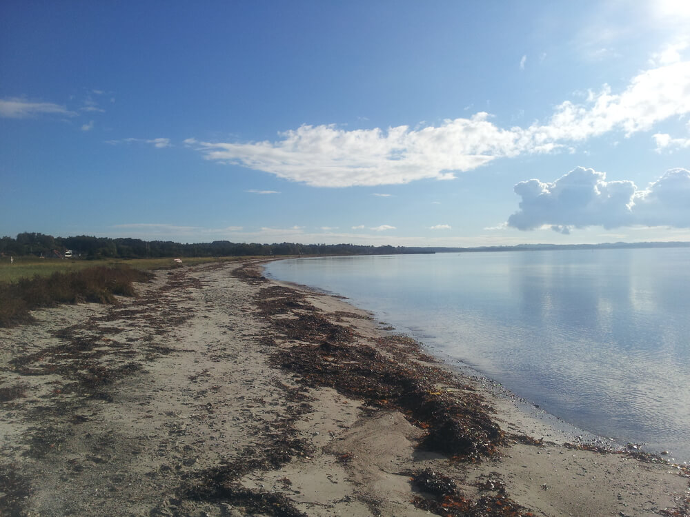 Stranden i närheten av lyxhus 386.