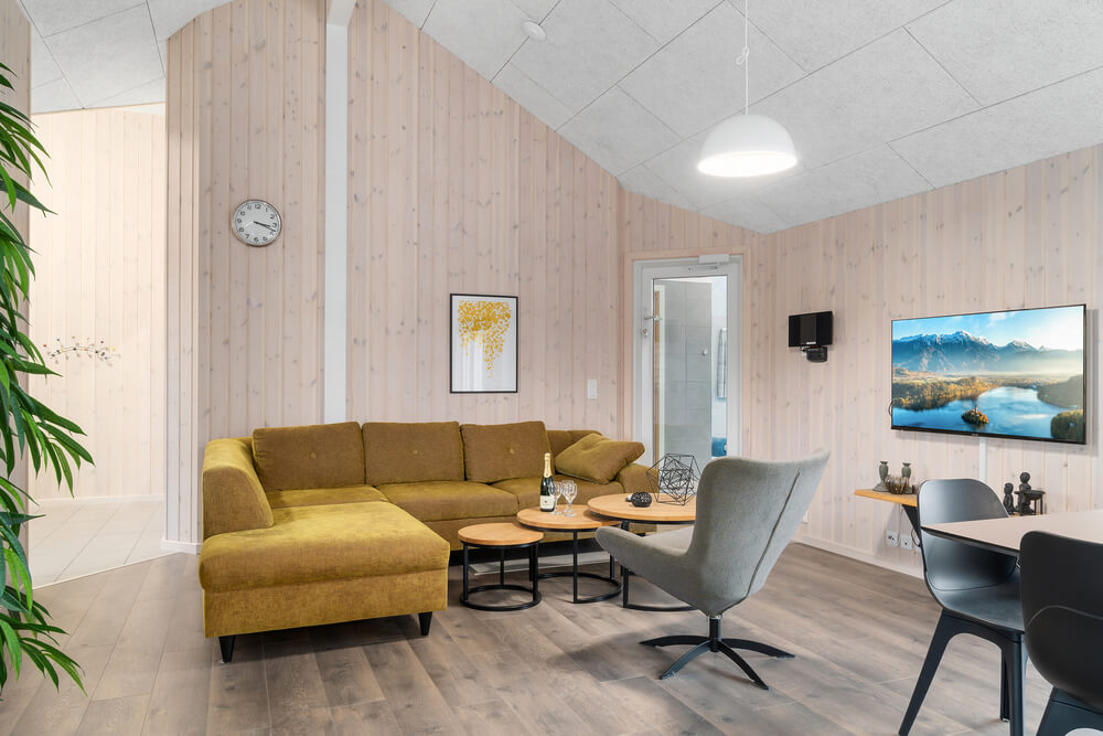 Soffhörnan i lyxstuga 727 i Tyskland.