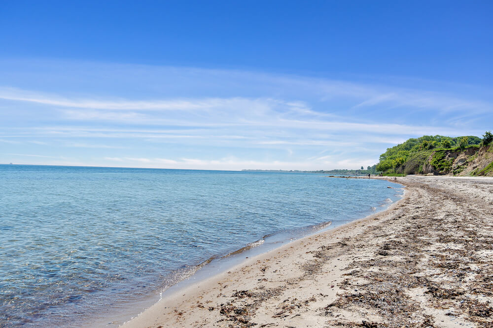 Stranden i närheten av lyxhus 491.