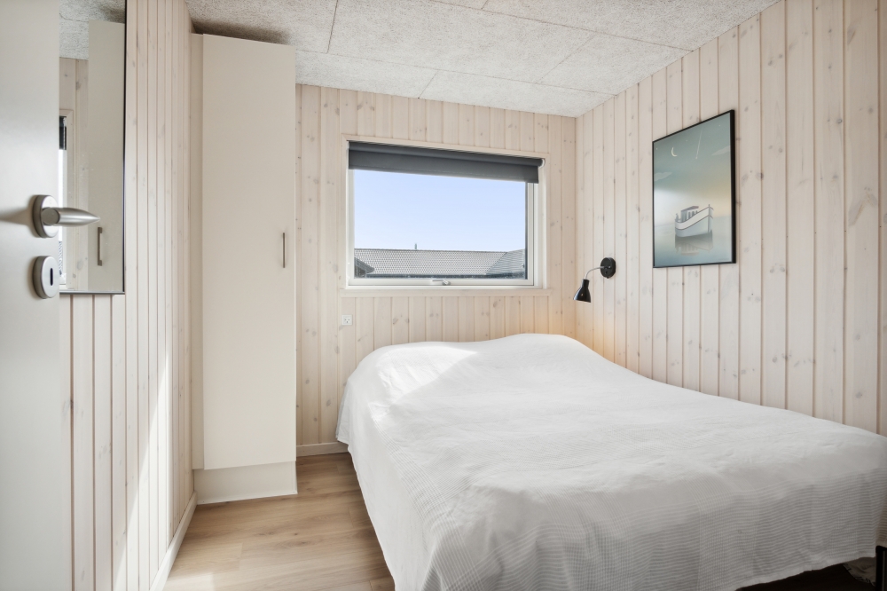 Ett av de 10 utmärkta sovrummen i lyxstuga nr 579 i Vestjylland.