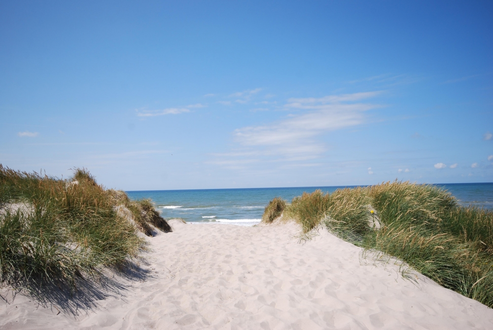 Stranden i närheten av lyxhus 613.
