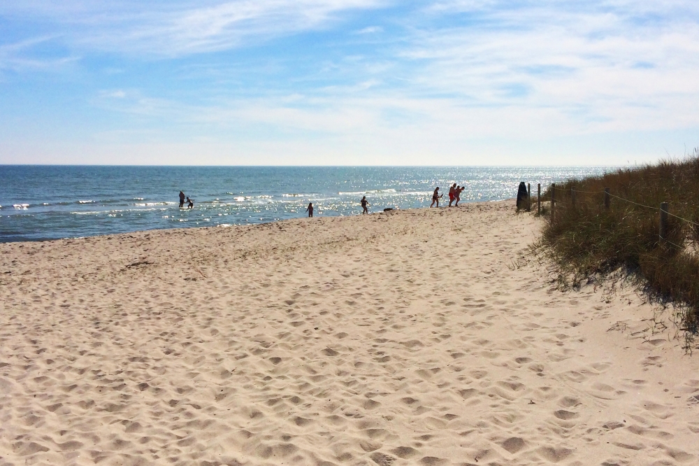 Den vackra stranden i närheten av lyxhus 626 vid Lolland/Falster/Møn.