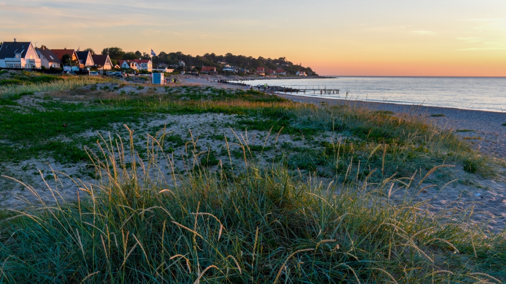 Den vackra stranden i närheten av lyxhus 638 vid Nordsjälland.
