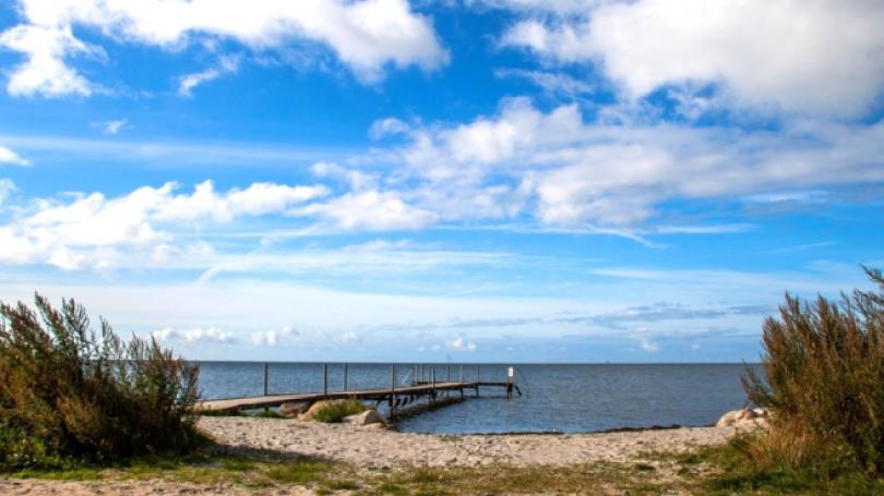 Stranden i närheten av lyxhus 644.