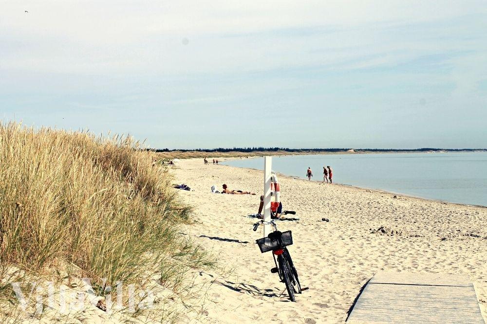 Den vackra stranden i närheten av lyxhus 656 vid Nordjylland.