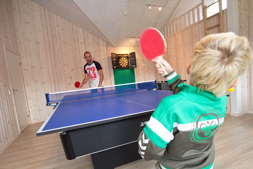 I det här huset finns det ingen risk att ha tråkigt. Här kan aktiva gäster underhålla sig i timvis med att spela bordtennis/biljard, bordfotboll eller dart