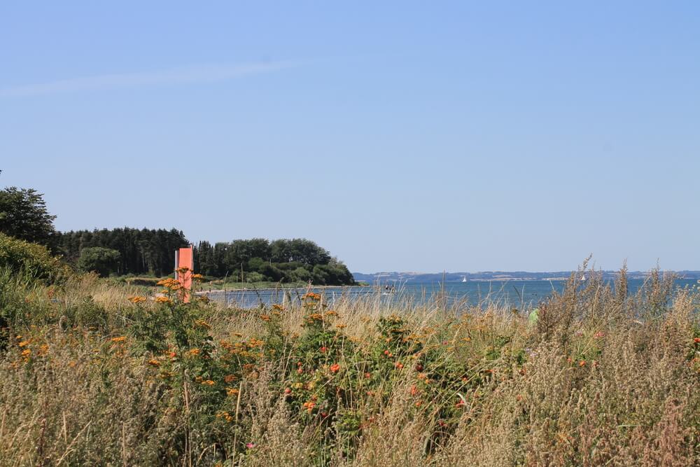 Den vackra stranden i närheten av lyxhus 280 vid Sydjylland.