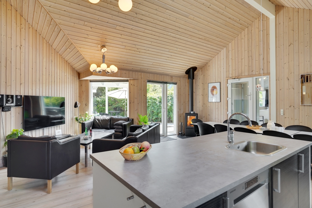 Soffhörnan i lyxstuga 277 i Nordsjälland.